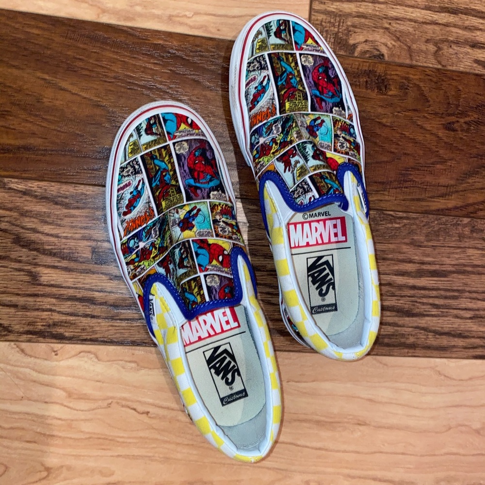 Custom Spider-man Slip-on Vans